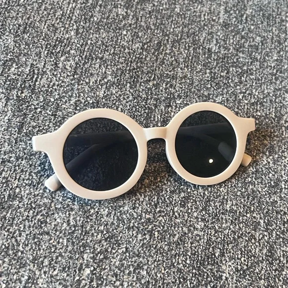 Round Cream Toddler Sunglasses