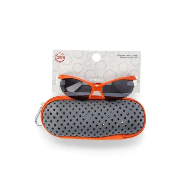 Wonder Nation Boys Orange Sport Sunglasses with Carrying Case, 2-Piece