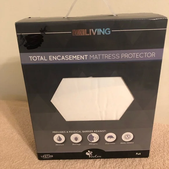 Lux Living Pure Care Total Encasement Mattress Cover Full Size Waterproof NIP