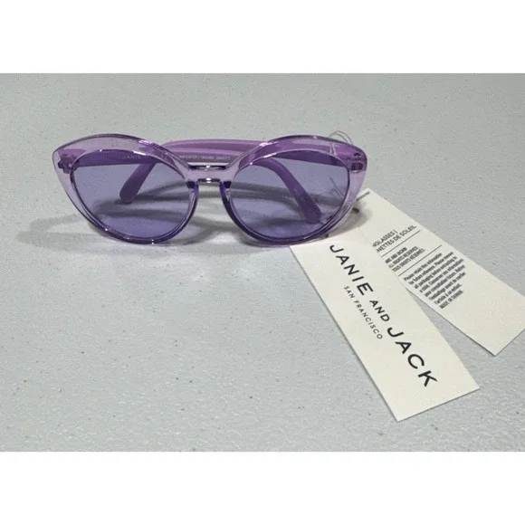 Janie and Jack Purple Round Cat Eye Sunglasses Girls Size 0-2 Years Pool Beach