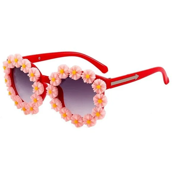 Little Girls Summer Sunglasses Sweet Style Sunflowers Frame Outdoor Casual
