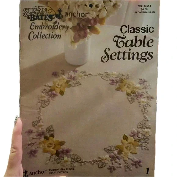 Susan Bates Anchor Embroidery Collection Classic Table Settings Booklet 17554