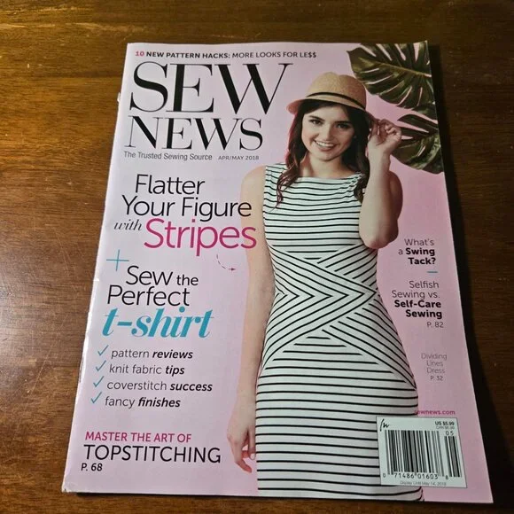 Sew News magazine Apr/May 2018 Swing Tacks, Menswear Flair, Posh pocket