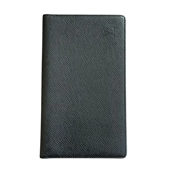 Louis Vuitton Black Taiga Leather Large Long Wallet Passport Card Holder