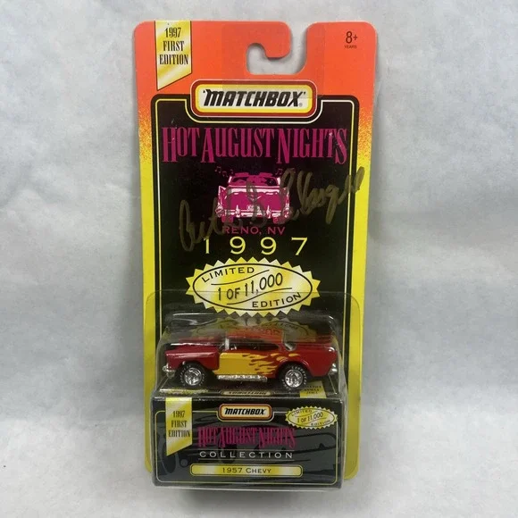 Matchbox 1957 Chevy Hot August Nights 1997 1st Ed Signed Arthur LeVesque‎ MOC