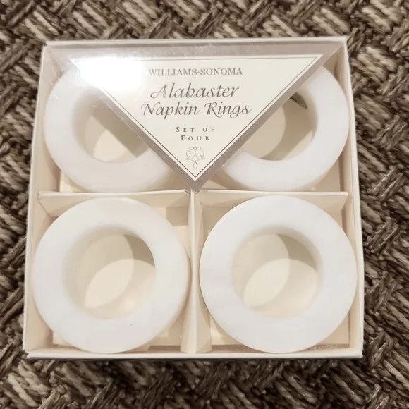 NWT Williams Sonoma Alabaster Napkin Rings