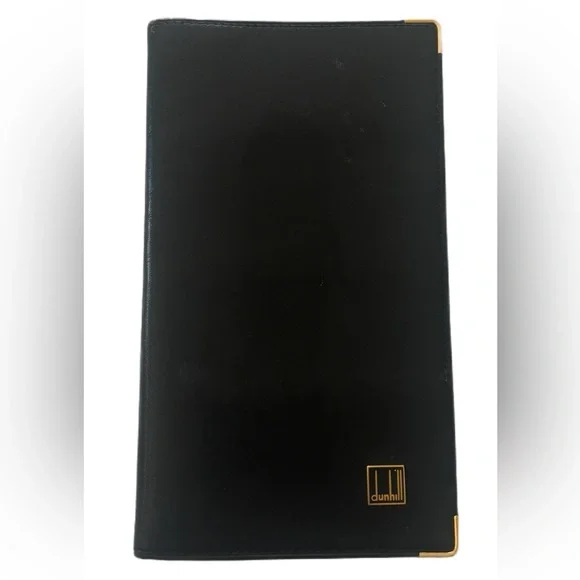 Men’s Vintage Dunhill Black Bi-Fold Long Leather Wallet‎ W Original Box