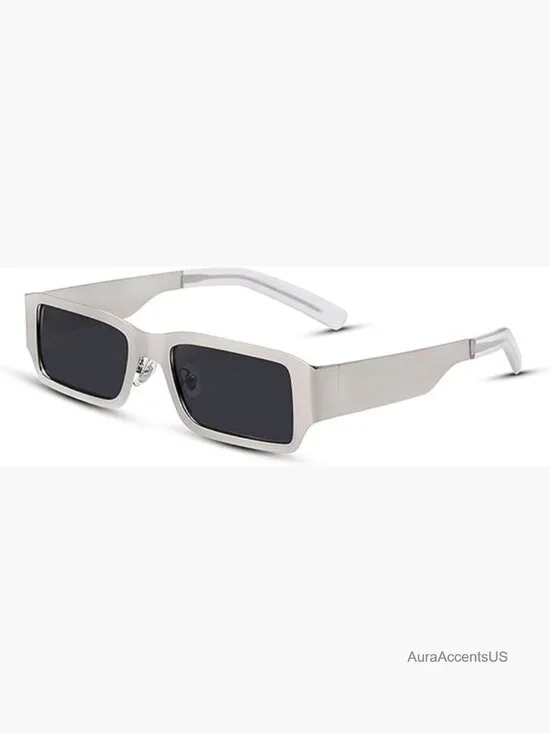 Vintage Rectangle Sunglasses UV400 Protection Metal Frame Retro