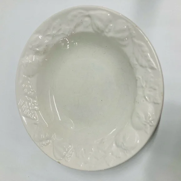 Williams Sonoma White Embossed Dinner Plate