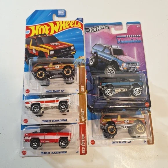 Hot Wheels Chevy Blazer Custom & 4×4 Red Edition/ Tubular Trucks 5 Trucks
