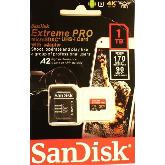 NWT SanDisk Extreme microSDXC Adapter Tested 512GB Capacity (1TB Label)