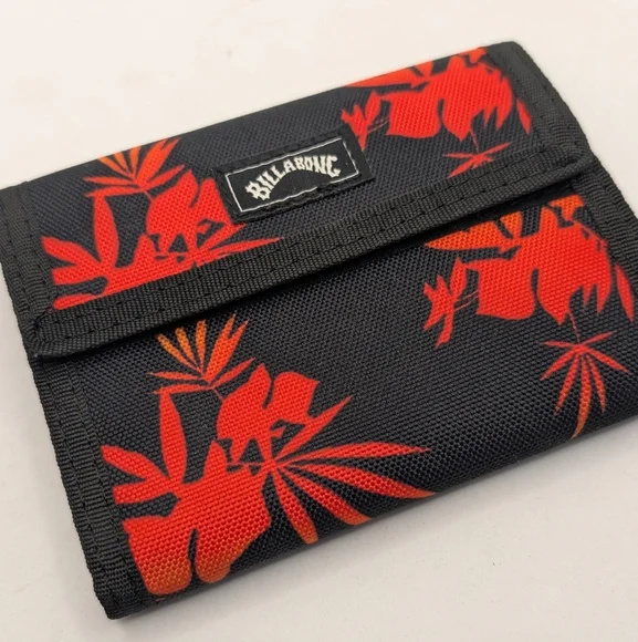 Billabong Black and Red Tropical Wallet‎