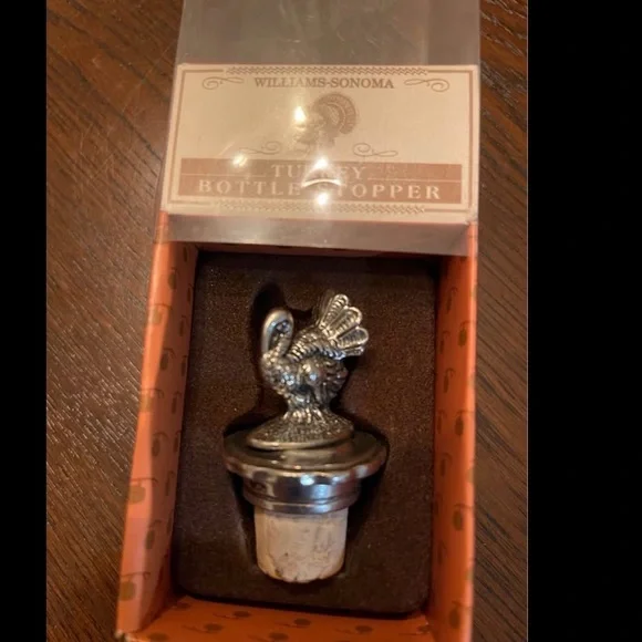 Williams Sonoma Silver Turkey Bottle Stopper