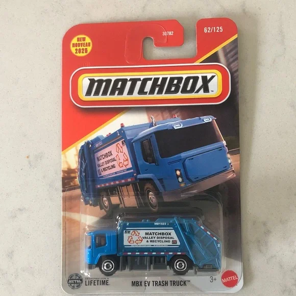 Mattel Matchbox Blue MBX EV Trash Truck