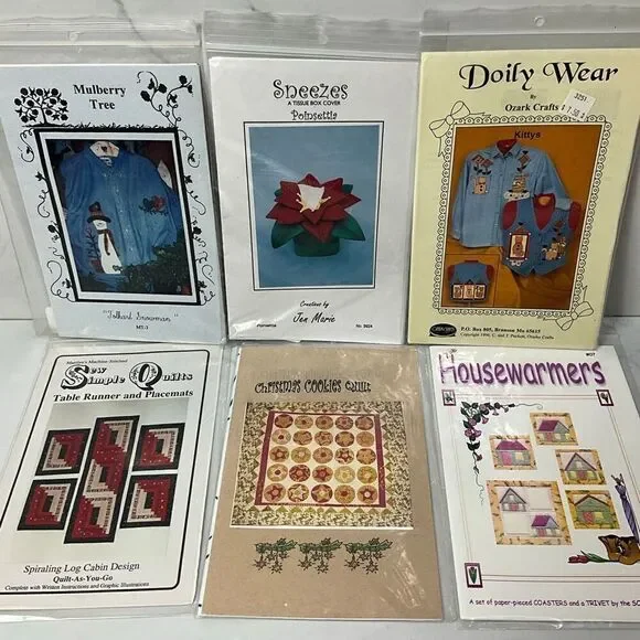 Set of 6 quilt sewing patterns