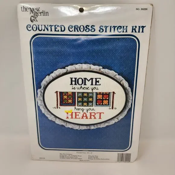 The New Berlin Co Counted Cross Stitch Kit Home Is Where You Hang Your Heart