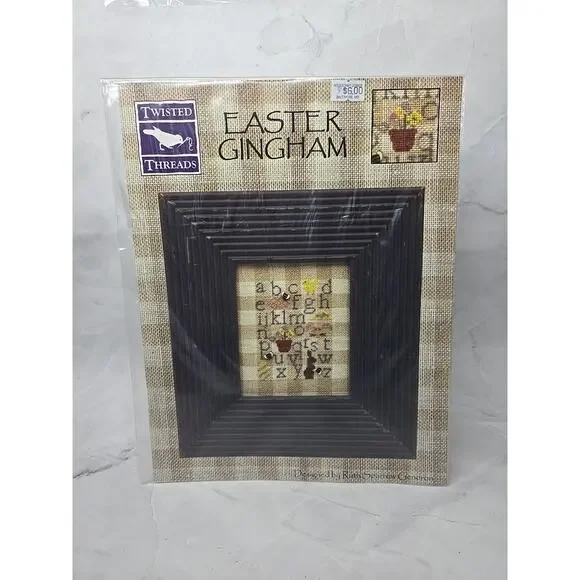 2005 Twisted Threads Cross Stitch Pattern ONLY Easter Gingham