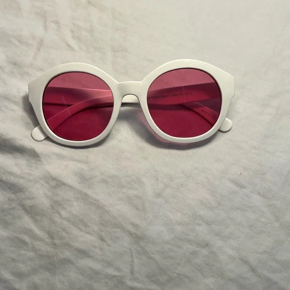 Cat & Jack Kids White Sunglasses with Pink Lenses