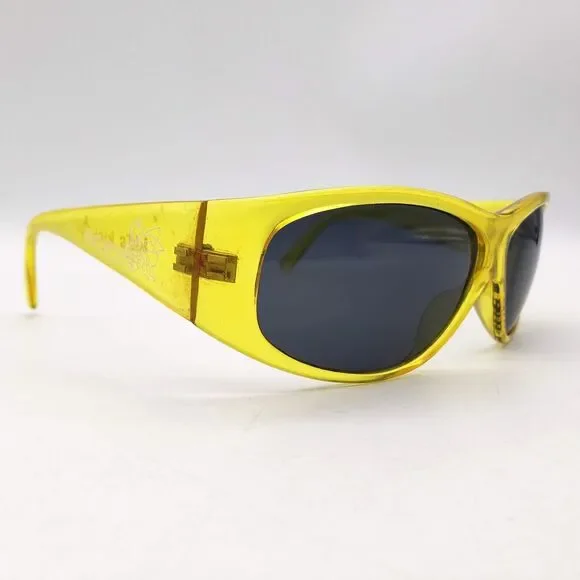 Vintage BLACK FLYS Sunglasses 'Kid's Kick' Clear Yellow VTG
