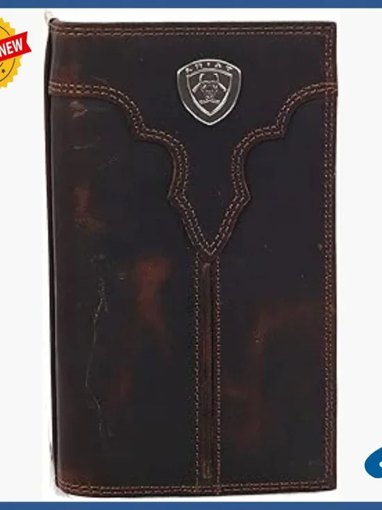 Genuine Leather Western Wallet with Rodeo Style and Multiple Compartments