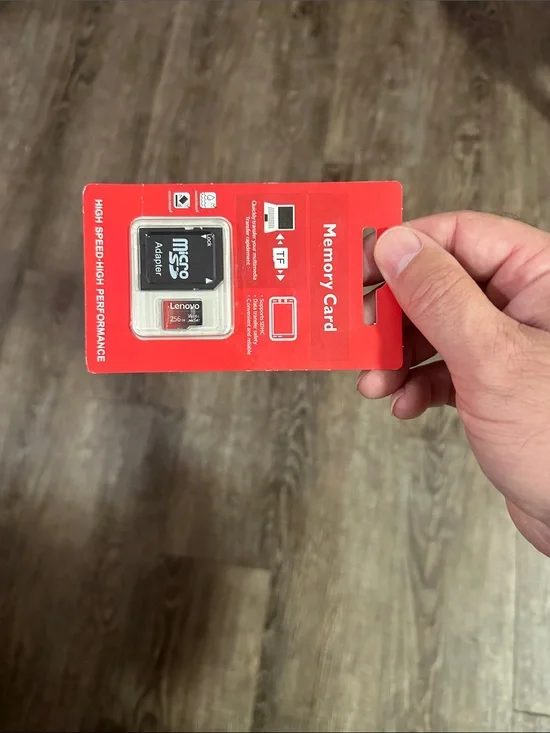 Lenovo Red and Black microSD Card with SD Adapter