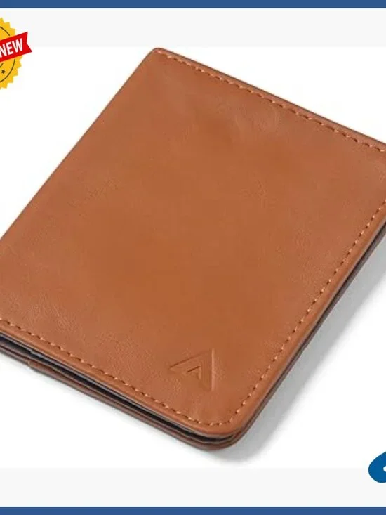 Leather RFID Blocking Bifold Wallet, Slim Front Pocket Card Holder
