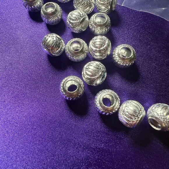 NEW📌 100 Aluminium Round bead 9mm Silver color for Jewelry Making - Craft