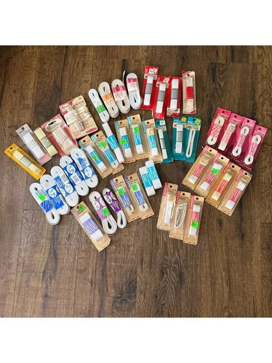 Vintage Sewing Craft Lot NIP Elastic Assorted Sizes & Brands 45 Pc.