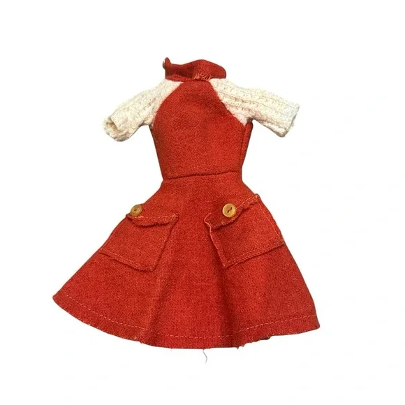 Vintage Barbie Felt Red and White‎ Dress
