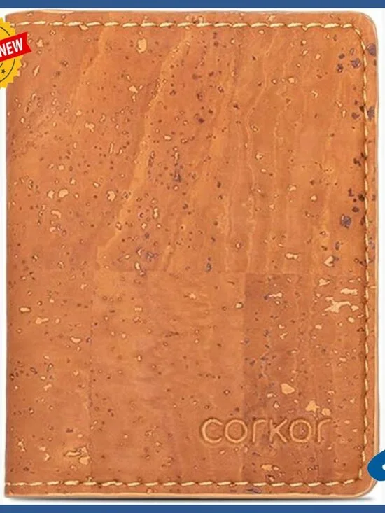 Slim Minimalist RFID Wallet, Eco Cork, Front Pocket Carry