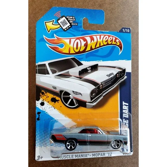 2012 Hot Wheels '68 DODGE DART Metalflake Gray Muscle Mania Mopar '12 01/10 1:64