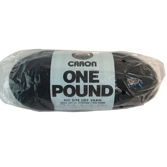 Caron One Pound Worsted Weight Acrylic Yarn Black‎ #503 NEW