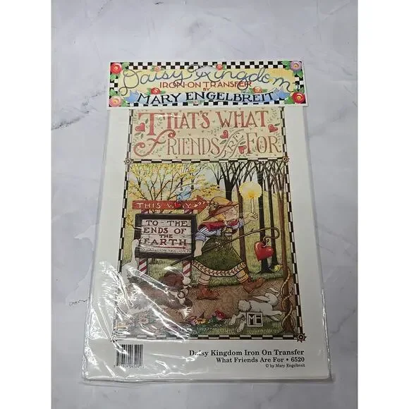 Daisy Kingdom Mary Engelbreit Iron On Transfer What Friends are For Girl Dog