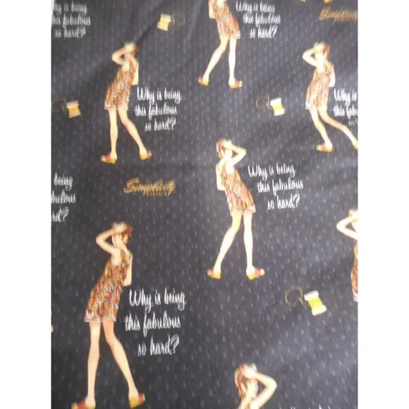 Simplicity Fabric exclusive for Joann vintage lady Quilt Craft 2 7/8 yards #2