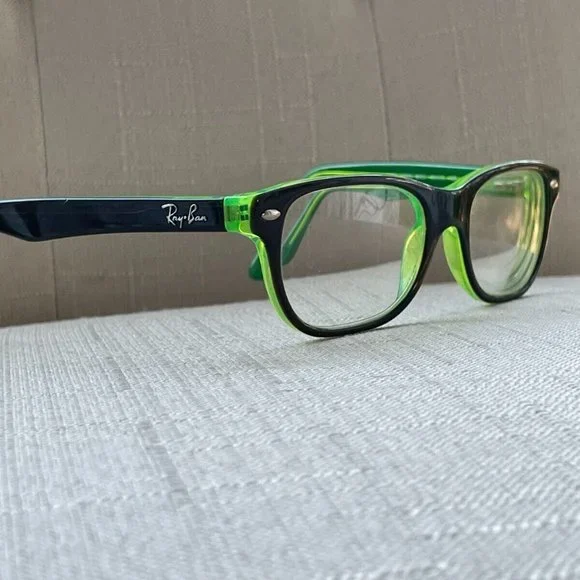 Ray-Ban Youth Eyeglasses, Black/Green RB1555 3665 46[]16 125 Glasses Frame