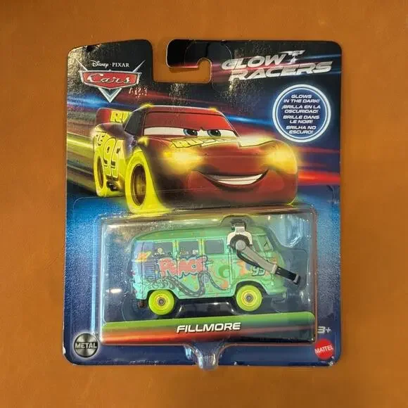 Mattel Pixar Cars Glow Racers Fillmore Van Metal Car Toy Headset