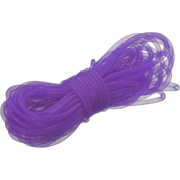 Purple 26 Yards Mesh Tube 3/8 Decor Tubing Flex for Wreaths DIY Crafts Gift Wrap