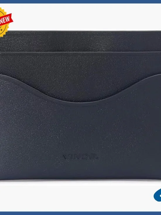 Leather Card Holder Wallet with 4 Slots Magnetic Closure