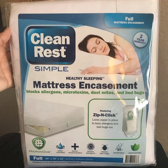 Clean Rest simple mattress encasement full size new never out of package