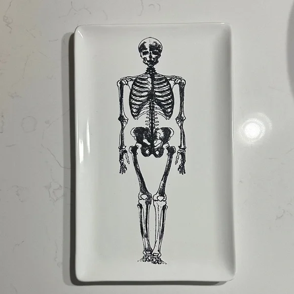 Williams Sonoma Black and White Skeleton Tray