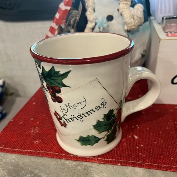 Williams-Sonoma Vintage Christmas Postcard Mug