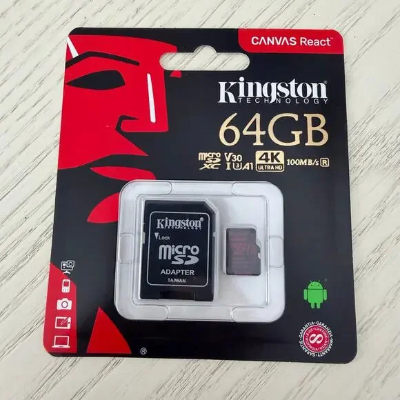 Kingston Canvas Select Plus 64GB microSDXC Memory Card with an SD Adapter
