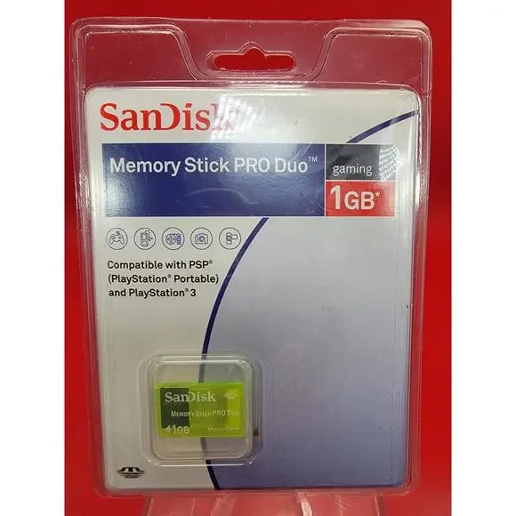 SanDisk 1 GB Memory Stick Pro Duo - SDMSG-1024-E17) Brand New In Box Yellow