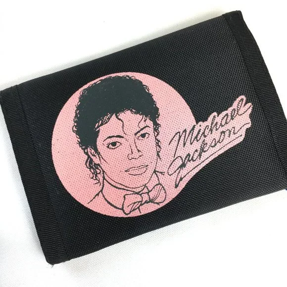 VTG 80'S Michael Jackson Nylon Tri Fold Wallet NOS
