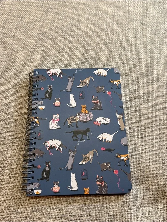 NEW, Vera Bradley Cat Pattern Spiral Notebook