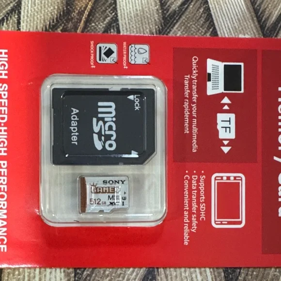 Sony Black and Red Micro SD Card with Adapter