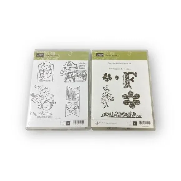 Stampin’ Up! Hey Valentine & Vintage Vogue Cling Rubber Stamp Set of 2 Sets
