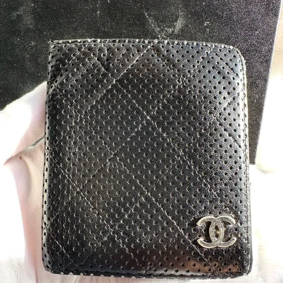 Chanel Quilted Perforated Lambskin Wallet