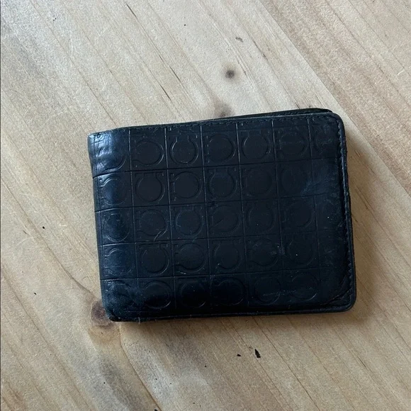 Salvatore Ferragamo Vintage Black Soft Leather Bifold Wallet