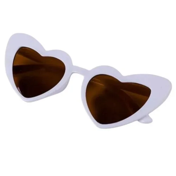 Sunglasses For Women Vintage Heart Shaped White Frame Glasses Fashion Eyewear